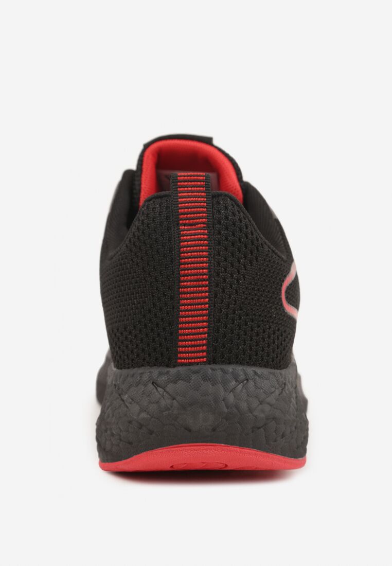Czarno-Czerwone Buty Sportowe Sneakersy z Ozdobnym Paskiem z Boku Damamene 5