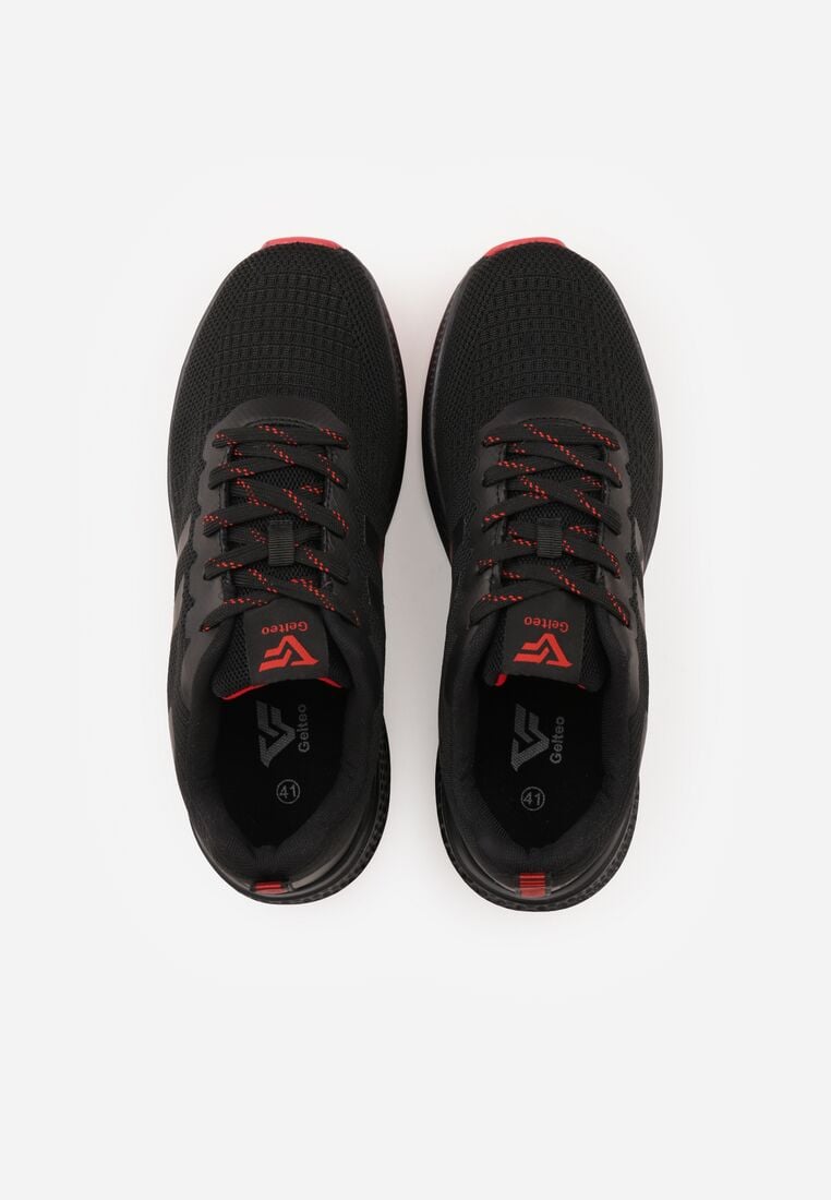 Czarno-Czerwone Buty Sportowe Sneakersy Ozdobione Cieniowanymi Paskami Monissa 3