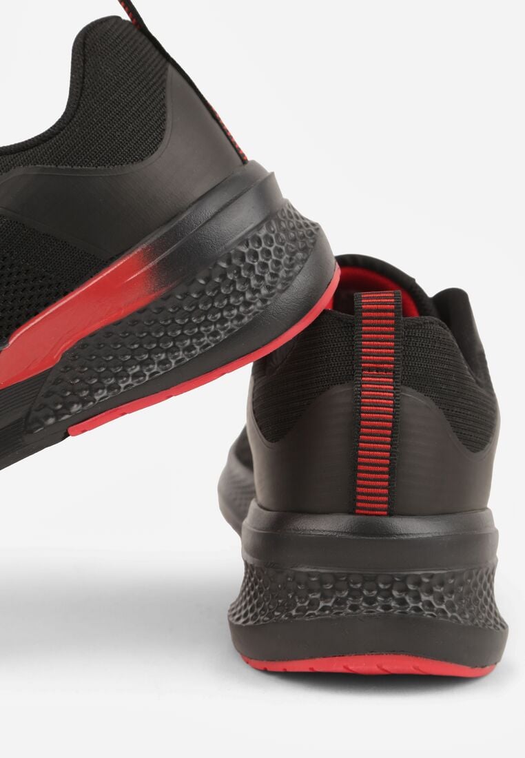 Czarno-Czerwone Buty Sportowe Sneakersy Ozdobione Cieniowanymi Paskami Monissa 5