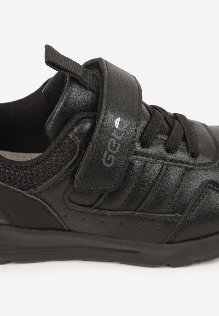 Czarne Buty Sportowe Sneakersy ze Skórzaną Wkładką i Napisem Rilva 6