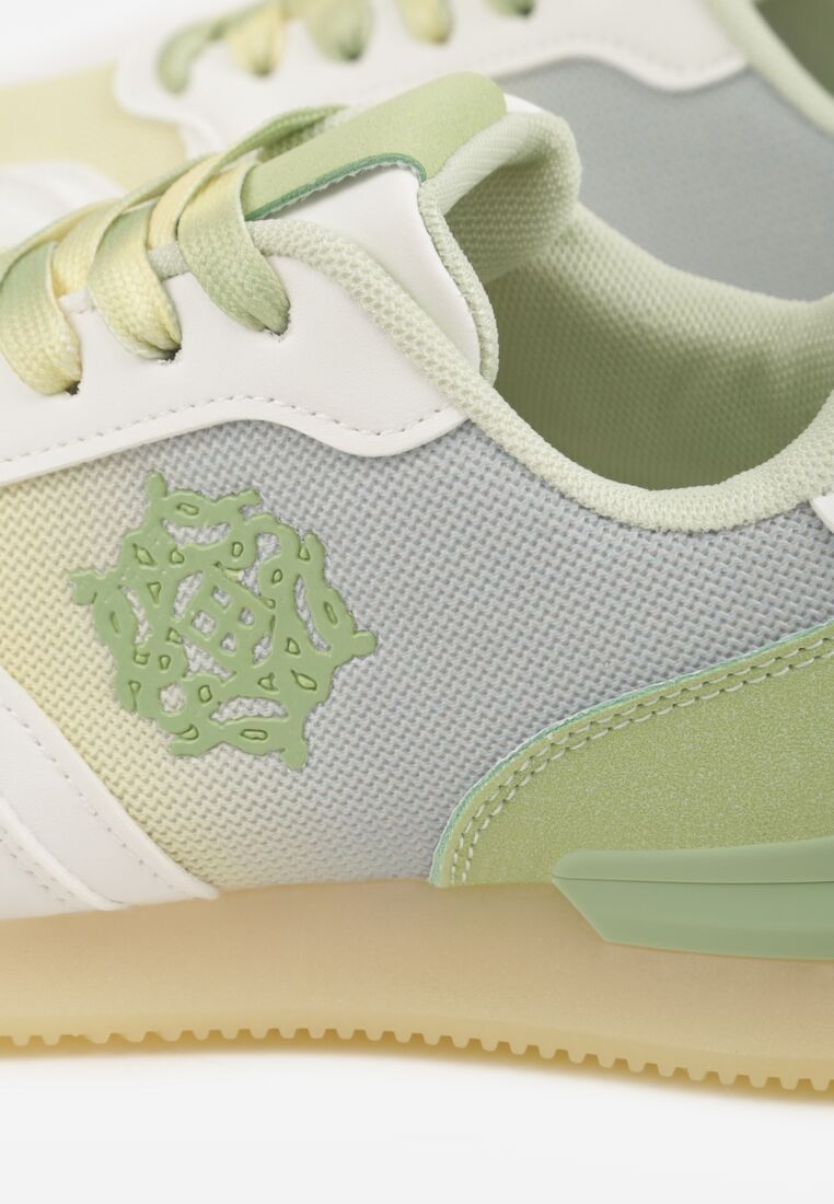 Żółte Casualowe Sneakersy z Ozdobnymi Przeszyciami Chlylee 8