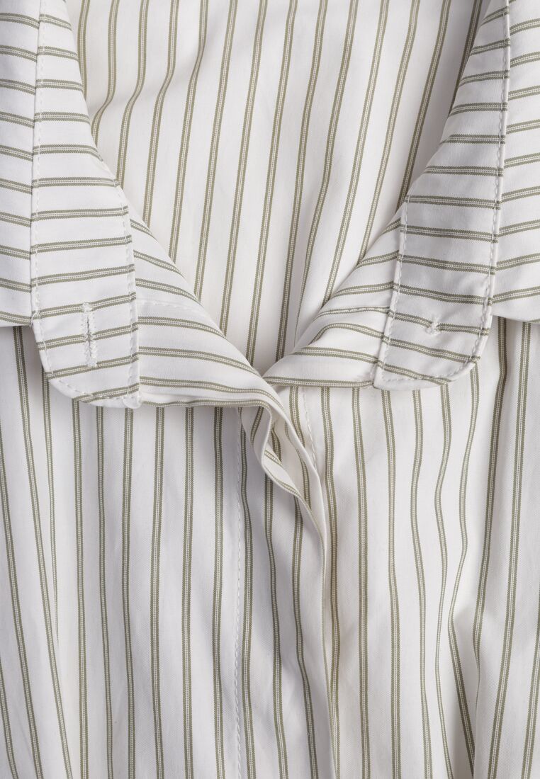 Zielona Koszula z Bawełną o Taliowanym Kroju z Baskinką w Paski Sewsana 8