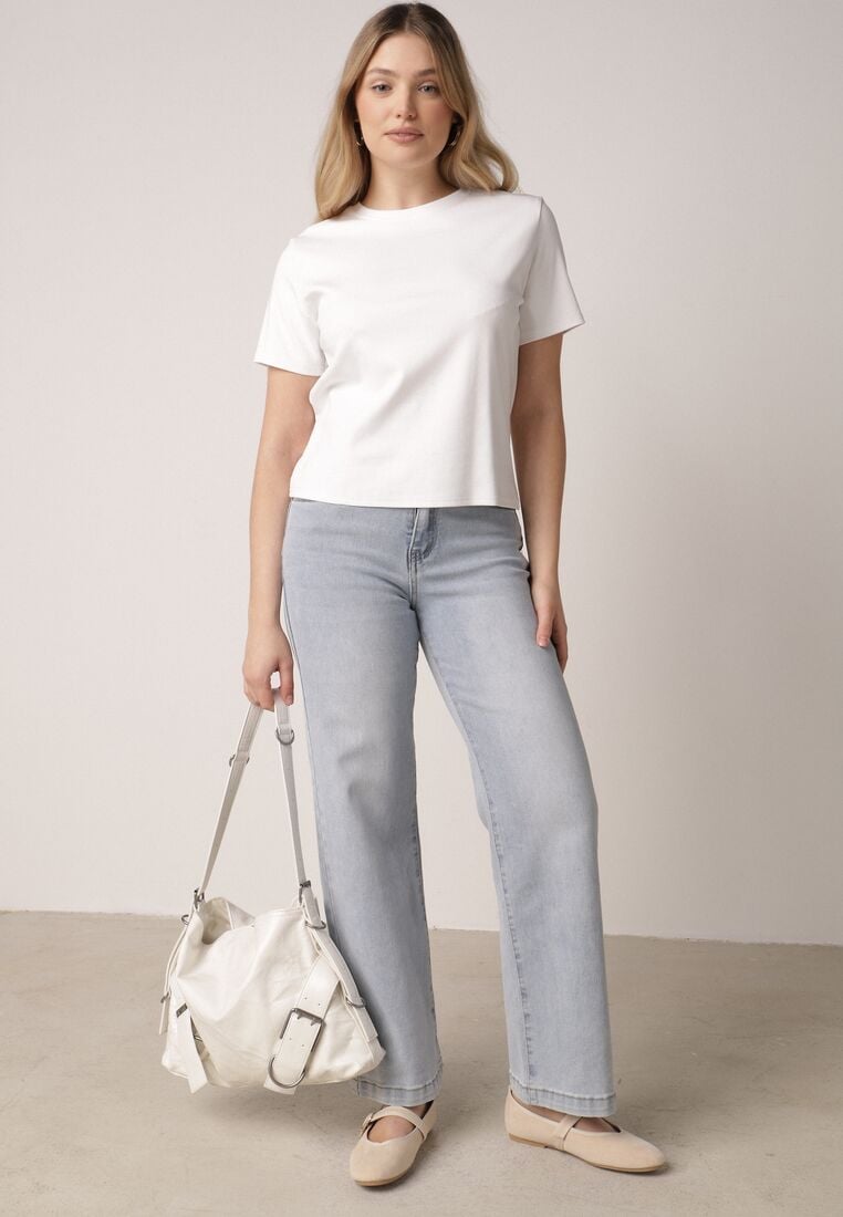 Biały Bawełniany T-shirt w Klasycznym Stylu Hetita 2