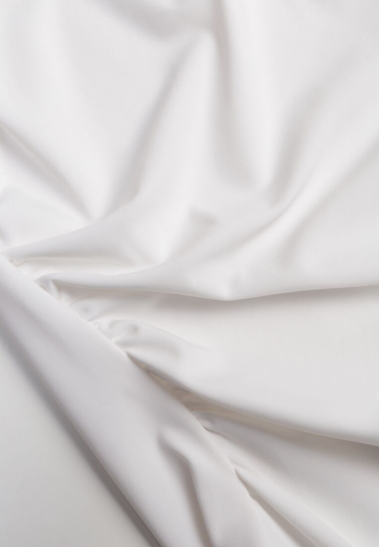 Białe Asymetryczne Body Ozdobione Marszczeniem Dinida 8