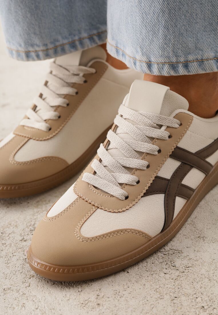 Sneakers Bej cu maro 3