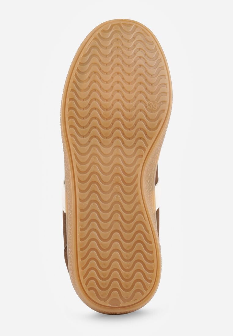 Brązowe Sneakersy na Kauczukowej Podeszwie z Geometrycznym Motywem Vikioria 7