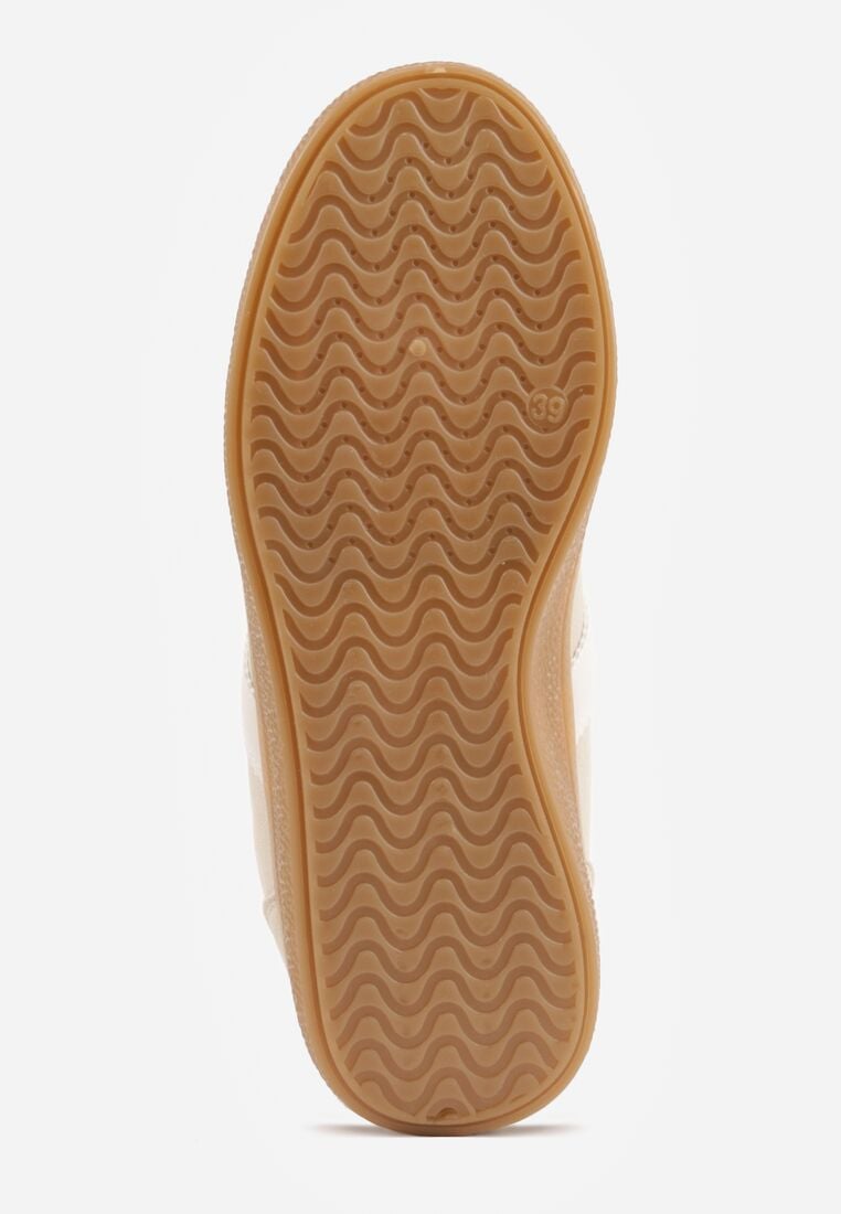 Beżowe Sneakersy na Kauczukowej Podeszwie z Geometrycznym Motywem Vikioria 7