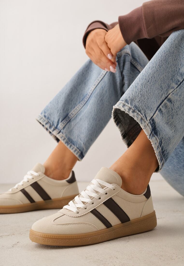 Sneakers Bej cu maro 2