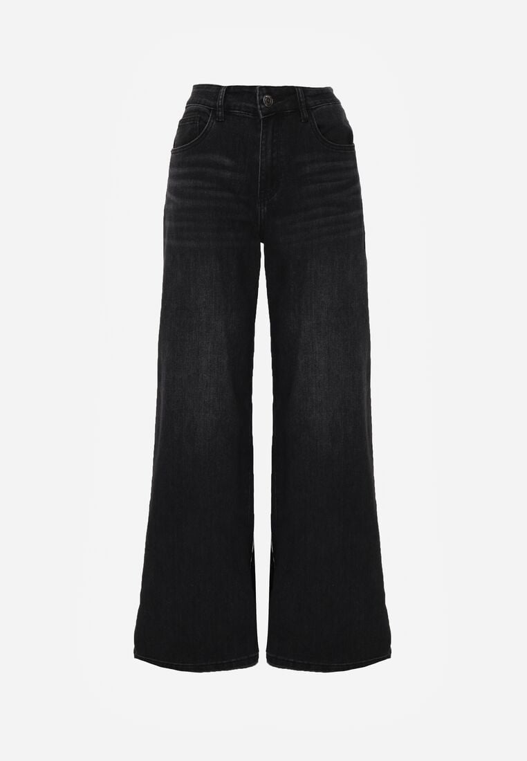 Czarne Jeansy o Szerokim Kroju Palazzo z Bawełną i Wysokim Stanem Zinnalitte 6