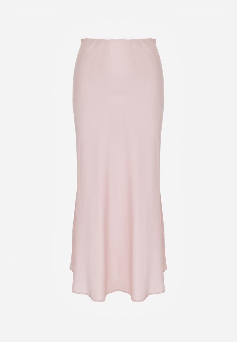 Różowa Satynowa Spódnica z Lekko Rozkloszowanym Dołem  Zinnemira 6