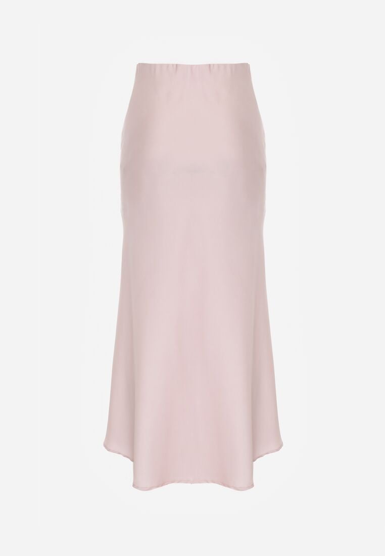 Różowa Satynowa Spódnica z Lekko Rozkloszowanym Dołem  Zinnemira 7