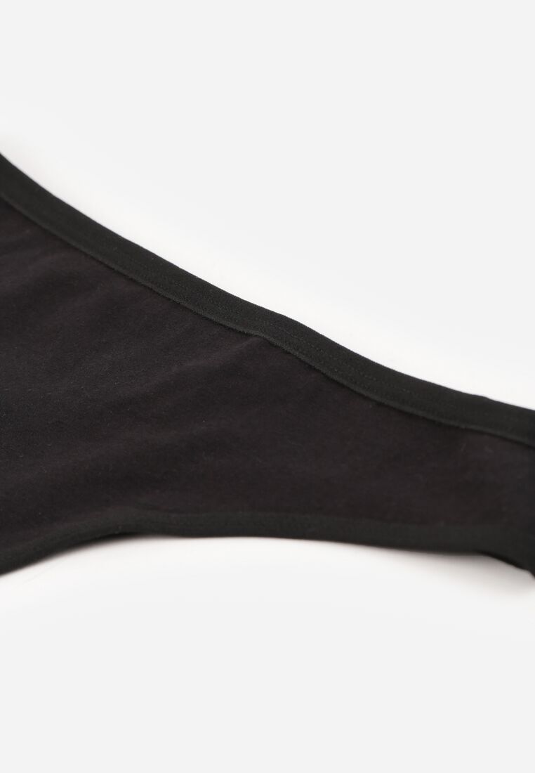 Czarne Majtki Typu Stringi z Bawełną Asoia 3