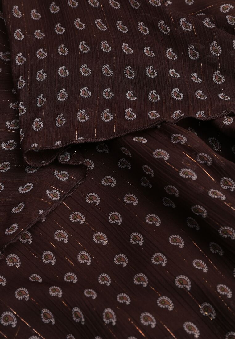 Brązowa Koszulowa Sukienka z Dłuższym Tyłem i Falbanami Savandra 8