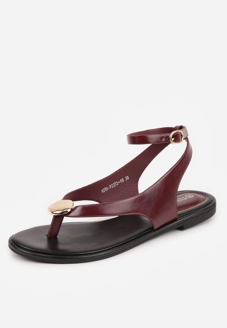 Sandale Bordo cu roșu 5