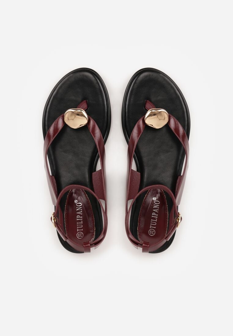 Sandale Bordo cu roșu 6