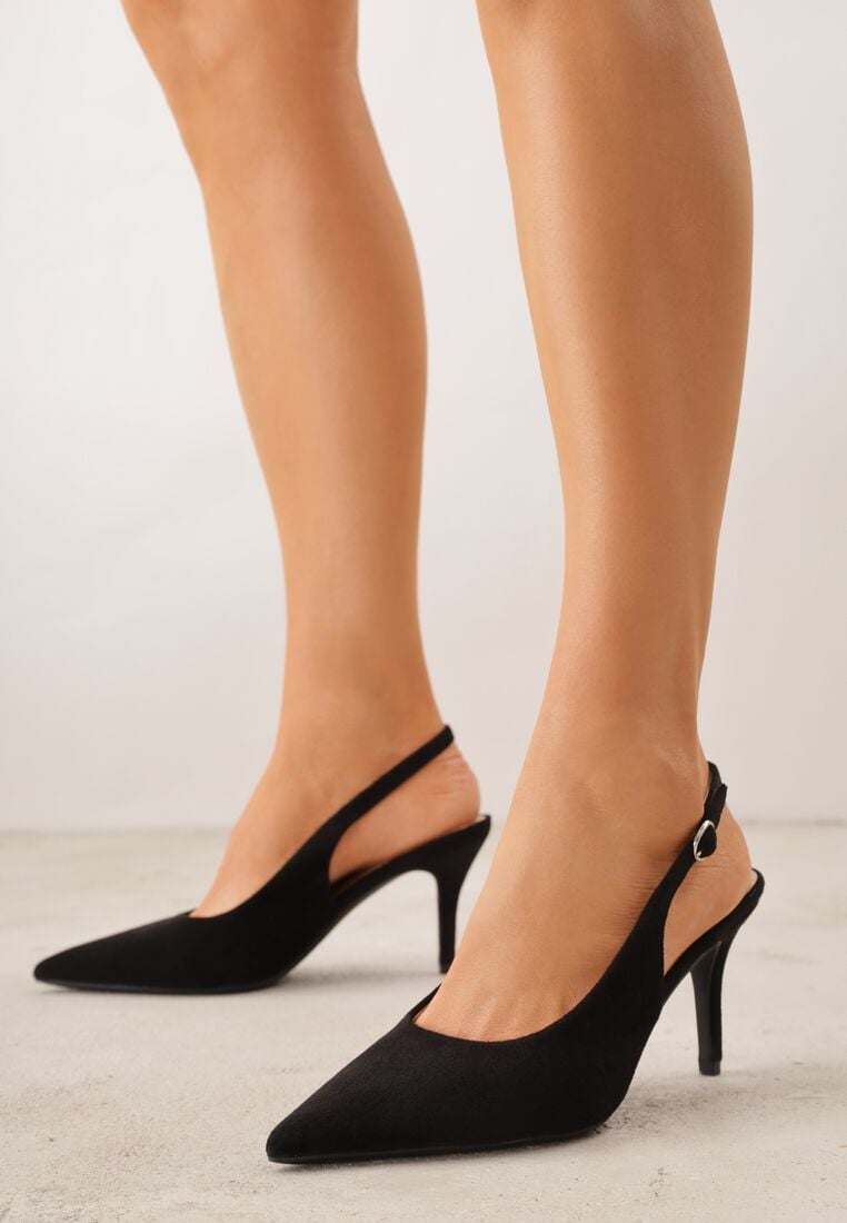 Czarne Sandały na Szpilce z Odkrytą Piętą Nevilianae 2