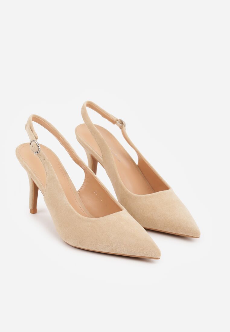 Beżowe Sandały na Szpilce z Odkrytą Piętą Nevilianae 5