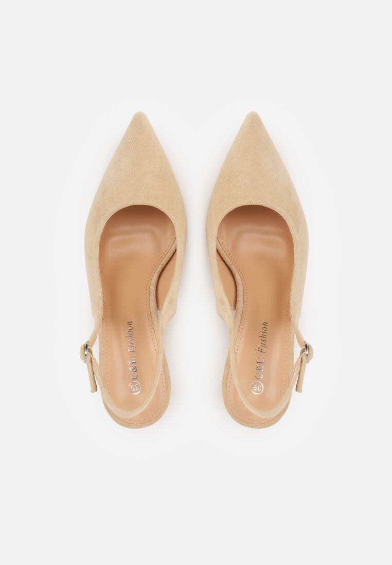 Beżowe Sandały na Szpilce z Odkrytą Piętą Nevilianae 6