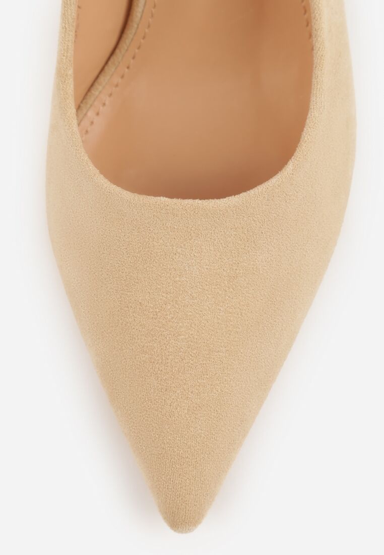 Beżowe Sandały na Szpilce z Odkrytą Piętą Nevilianae 8