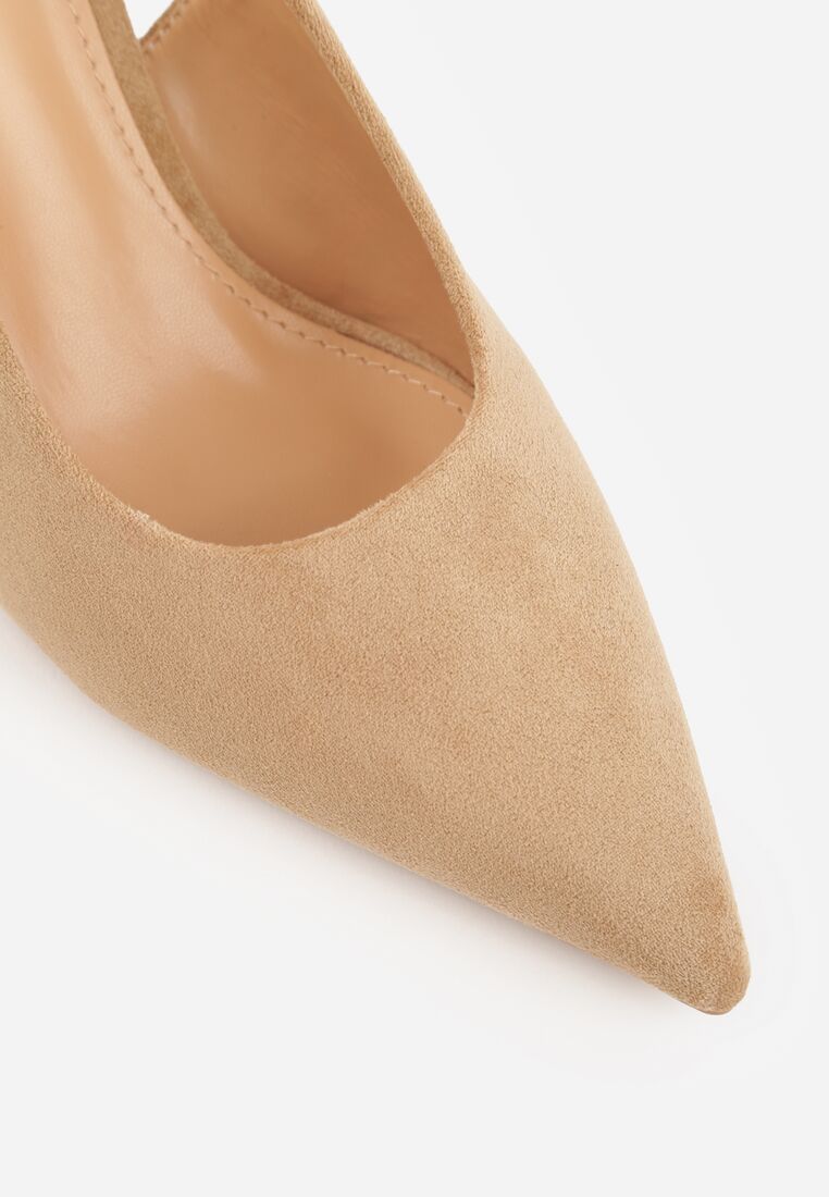 Ciemnobeżowe Sandały na Szpilce z Odkrytą Piętą Nevilianae 9