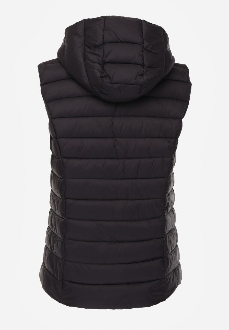 Czarna Pikowana Kamizelka Przejściowa z Kapturem Neanissa 7