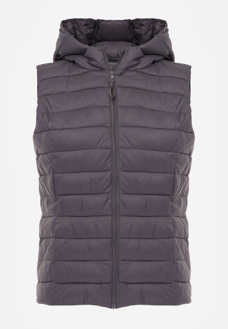 Szara Pikowana Kamizelka Przejściowa z Kapturem Neanissa 6