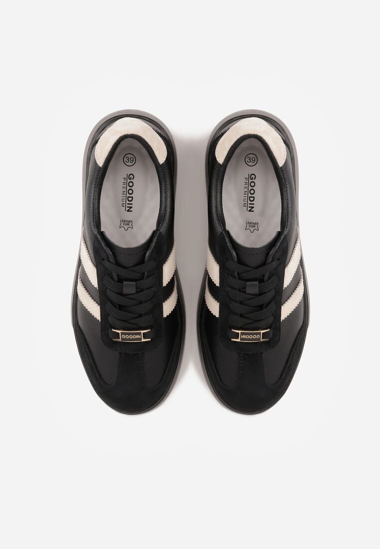 Sneakers Negri cu bej 6