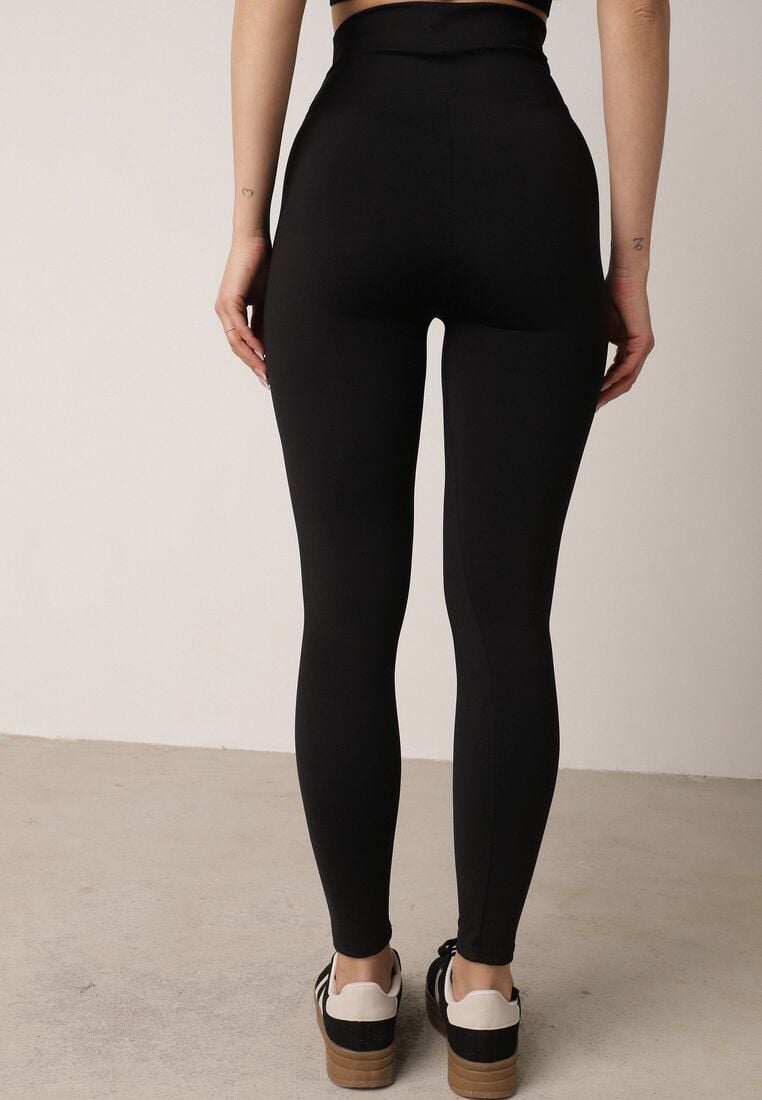 Czarne Legginsy z Wysokim Stanem z Pasem Modelującym w Talii Azinera 3