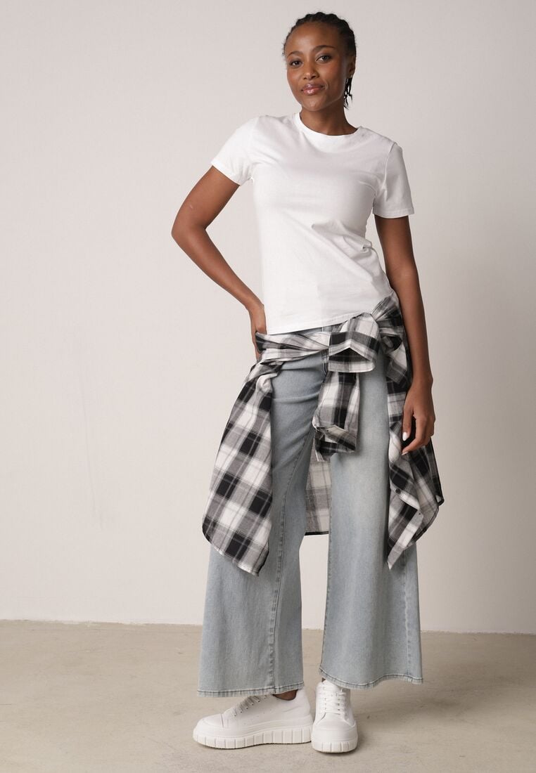 Biały Bawełniany T-shirt w Klasycznym Stylu Nedila 2