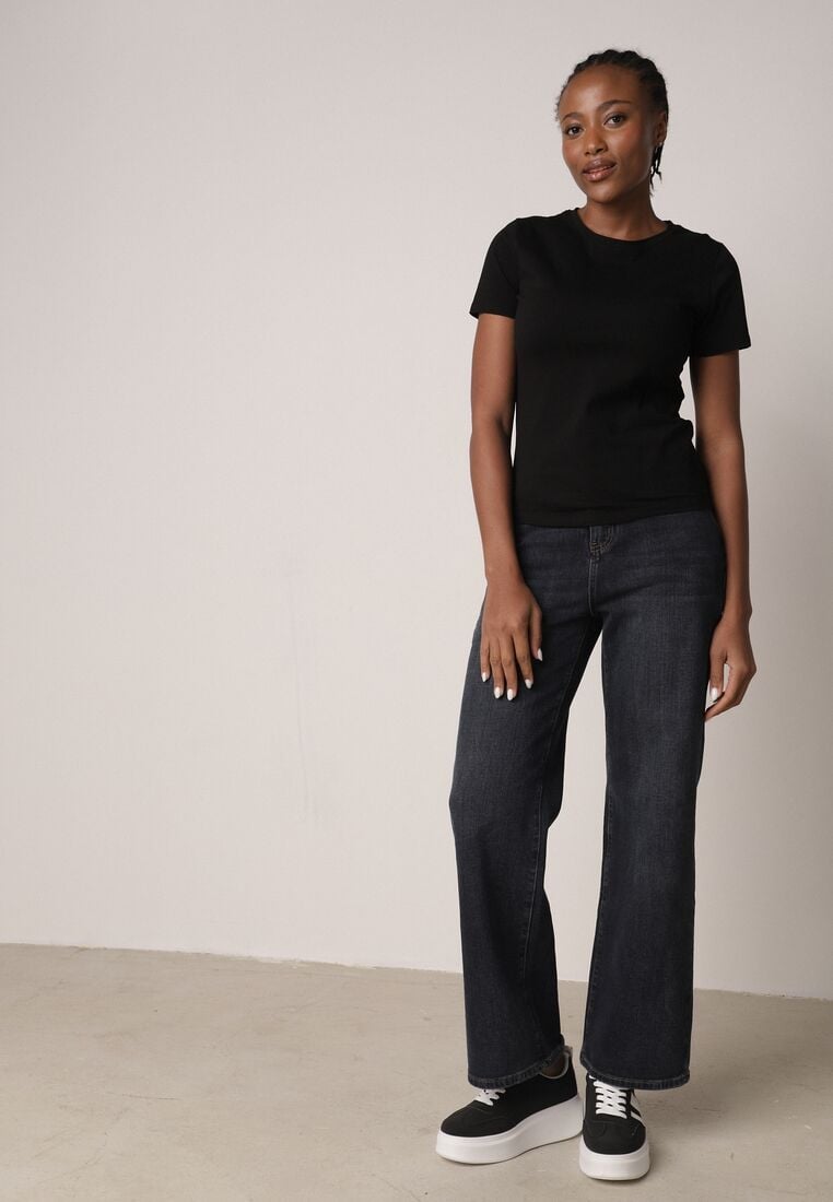 Czarny Bawełniany T-shirt w Klasycznym Stylu Nedila 2