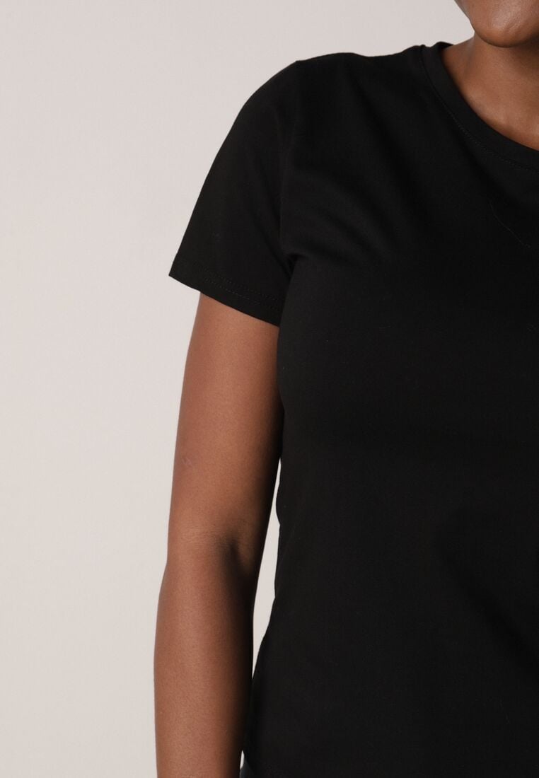 Czarny Bawełniany T-shirt w Klasycznym Stylu Nedila 5