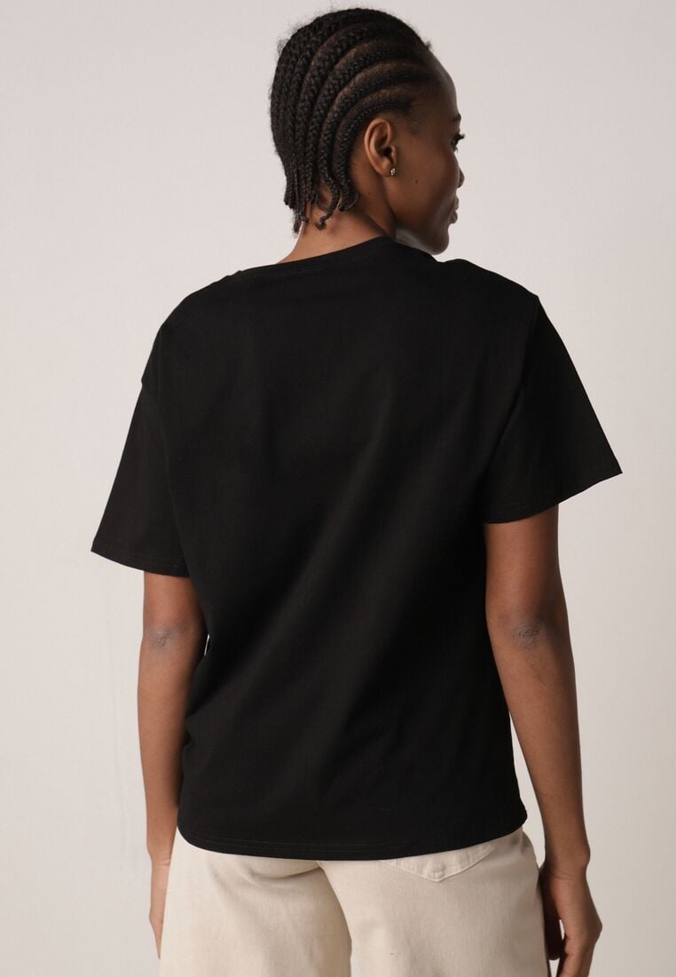 Czarny T-shirt z Bawełny Typu Oversize Nedika 3