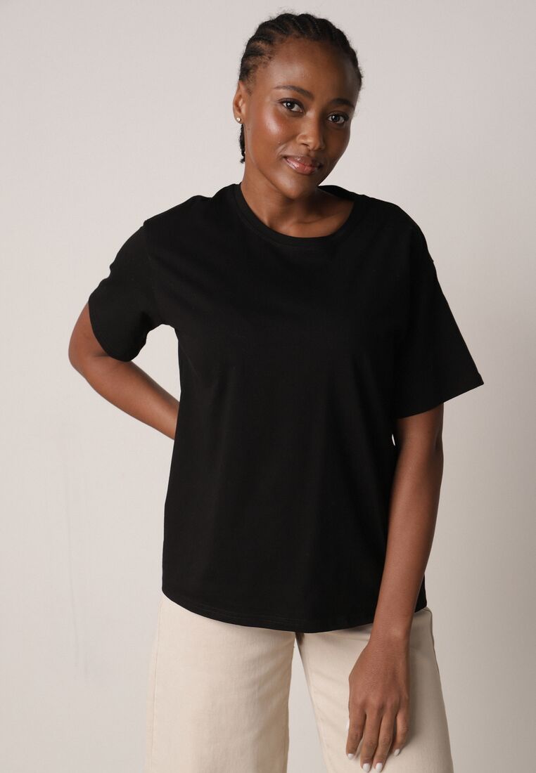 Czarny T-shirt z Bawełny Typu Oversize Nedika 4