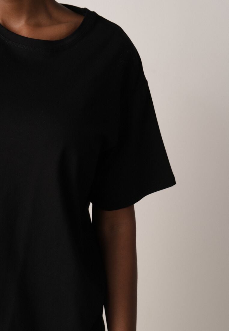 Czarny T-shirt z Bawełny Typu Oversize Nedika 5