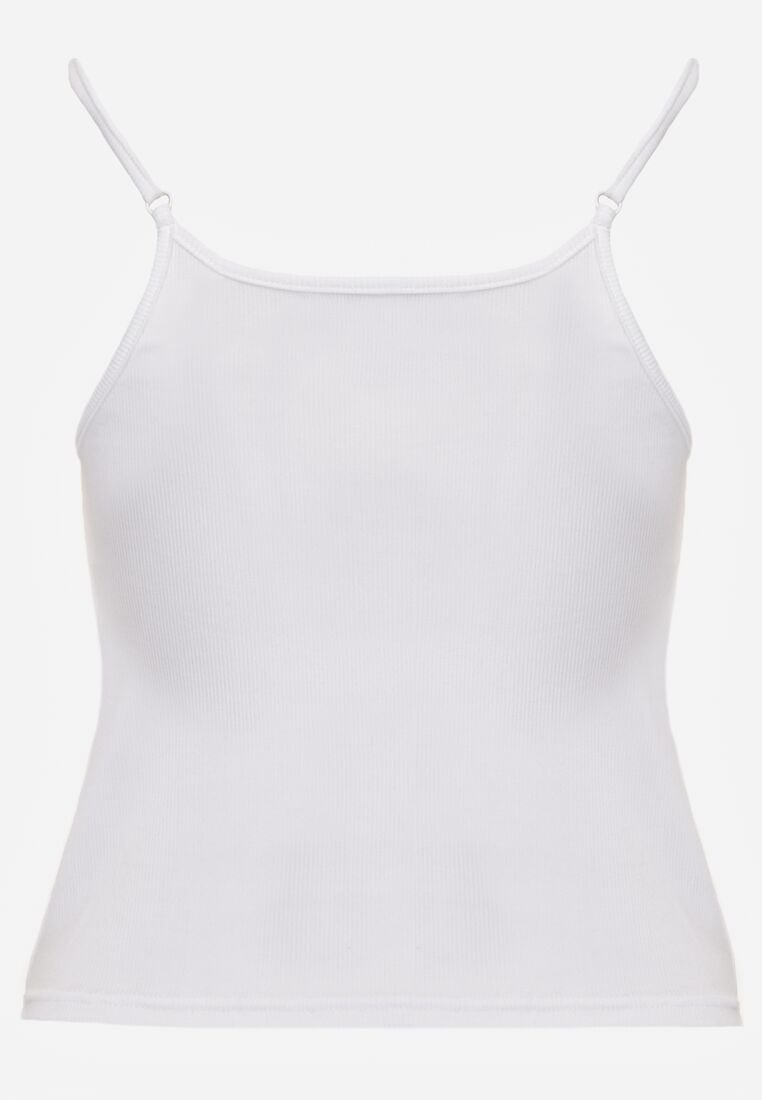 Biały Bawełniany Top Bieliźniany z Koronką na Regulowanych Ramiączkach Beralisa 7