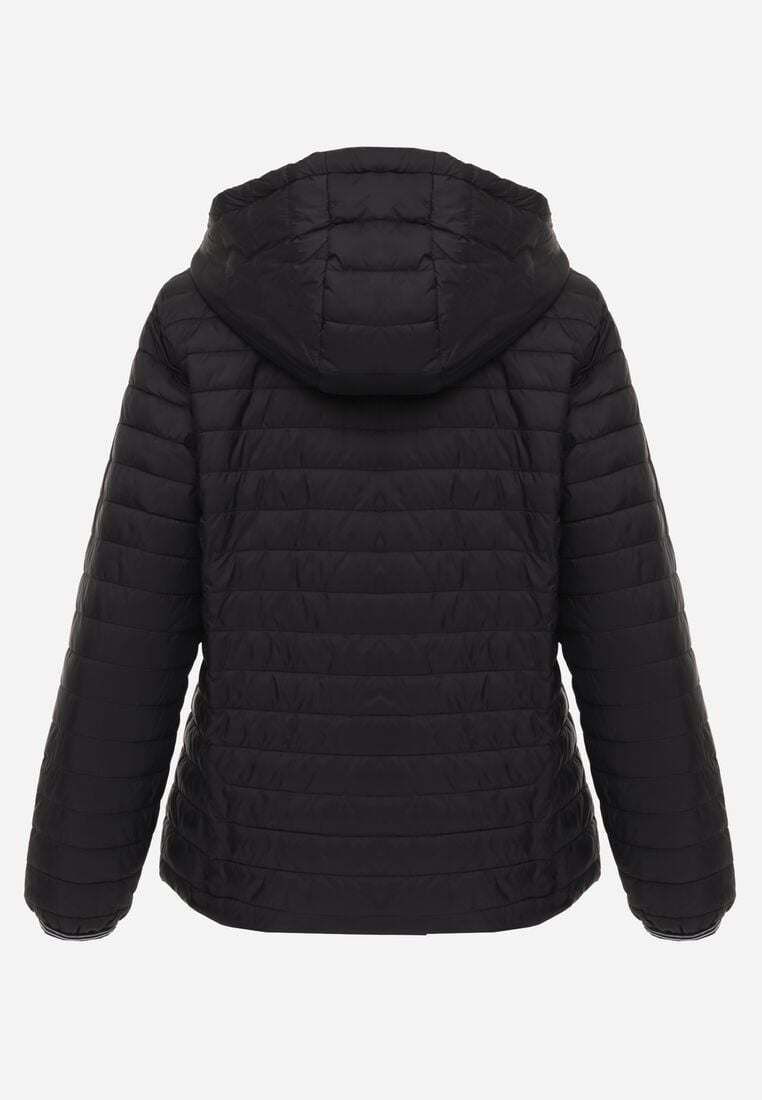 Czarna Dwustronna Kurtka Pikowana z Kapturem Zidila 3