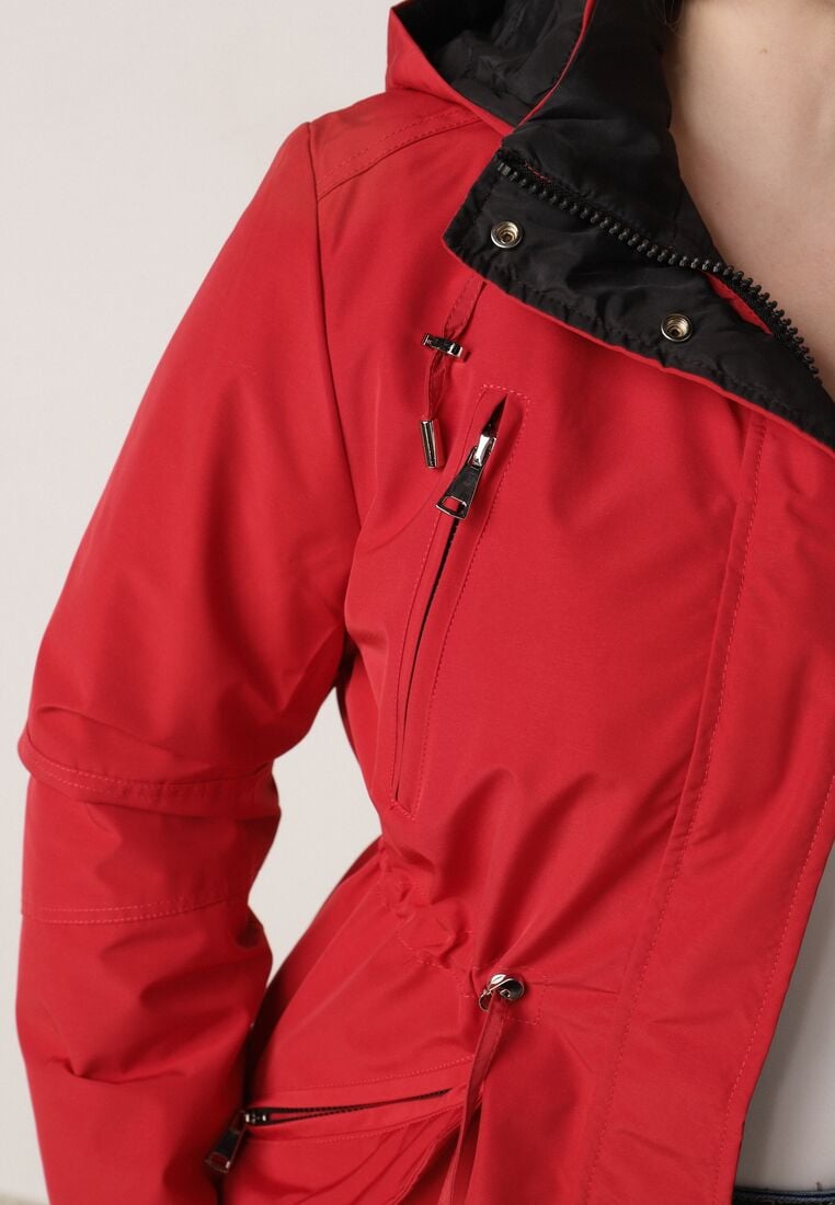 Geacă Roșie cu negru 5