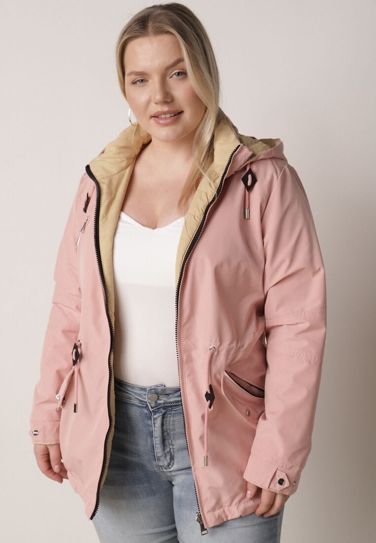 Geacă Roz cu bej 1