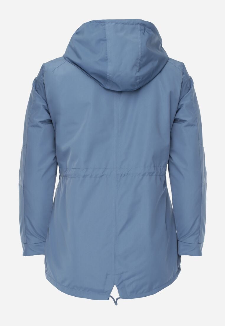 Niebiesko-Beżowa Przejściowa Kurtka Dwustronna o Kroju Parki z Pikowaniem Wewnątrz Zidelle 3