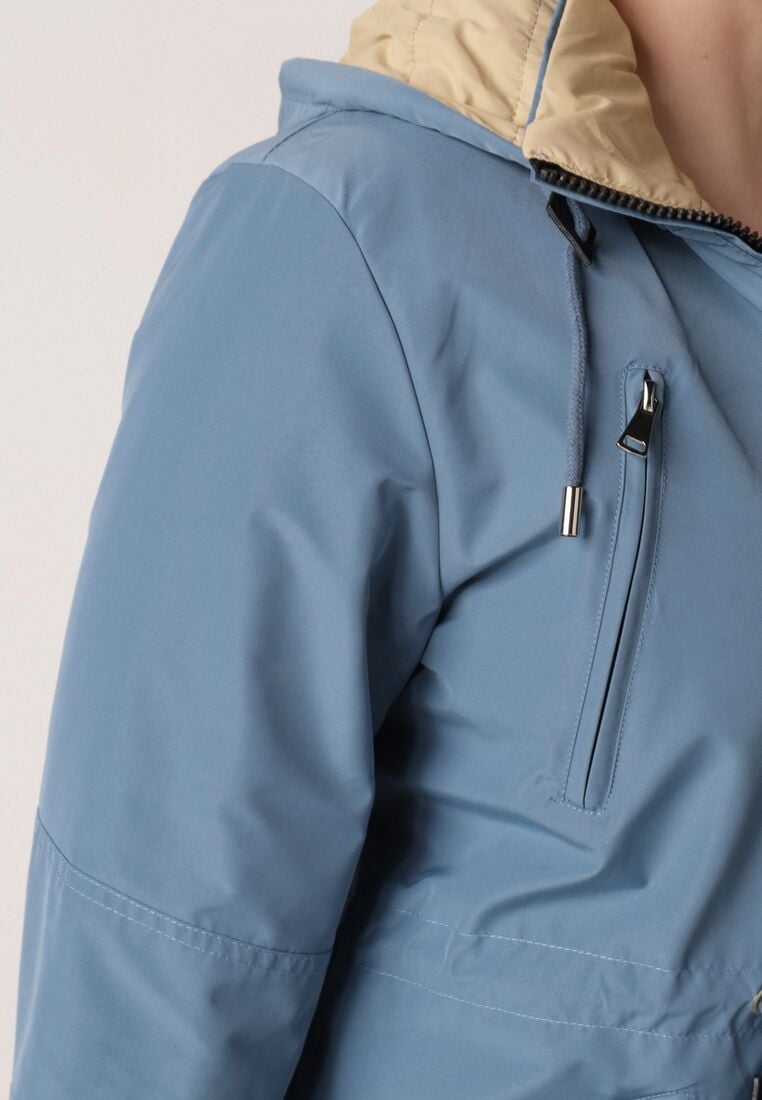 Geacă Albastră cu bej 5