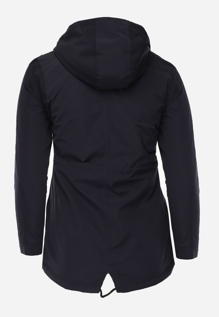 Granatowo-Żółta Przejściowa Kurtka Dwustronna o Kroju Parki z Pikowaniem Wewnątrz Zidelle 3