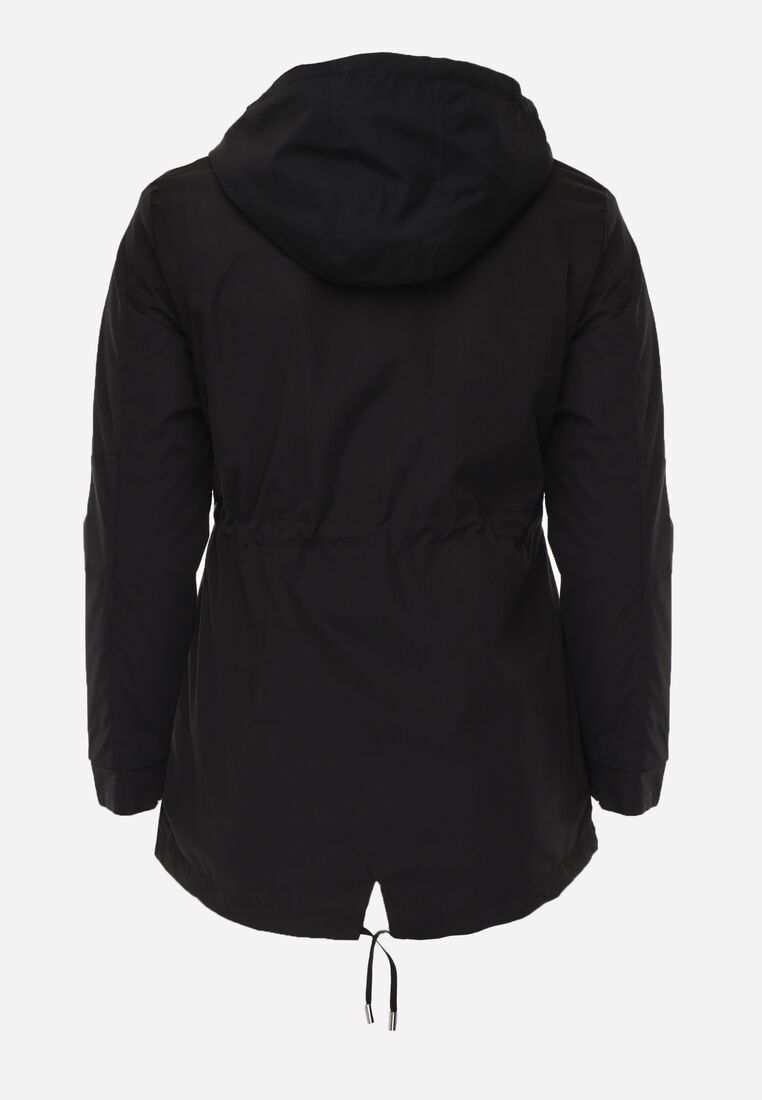 Czarno-Czerwona Dwustronna Kurtka Przejściowa w Stylu Parki z Kapturem Tidala 3