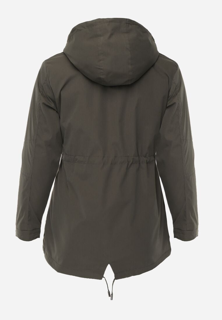 Zielono-Czarna Dwustronna Kurtka Przejściowa w Stylu Parki z Kapturem Tidala 3