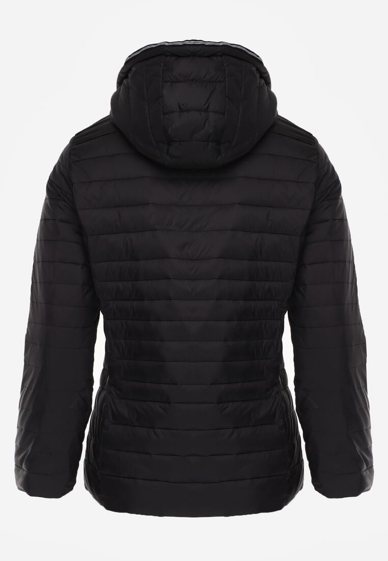 Czarna Pikowana Kurtka Przejściowa z Odpinanym Kapturem Tidesse 7