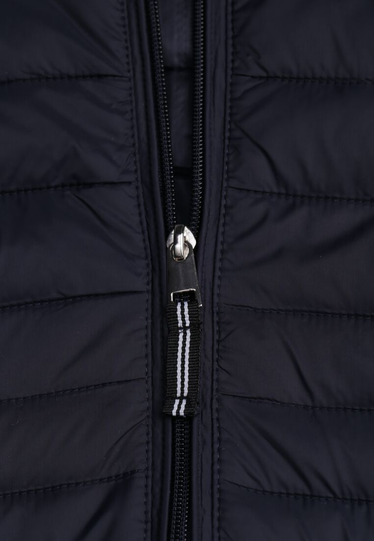 Granatowa Pikowana Kurtka Przejściowa z Odpinanym Kapturem Tidesse 3