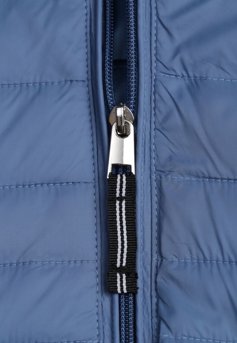 Niebieska Pikowana Kurtka Przejściowa z Odpinanym Kapturem Tidesse 8