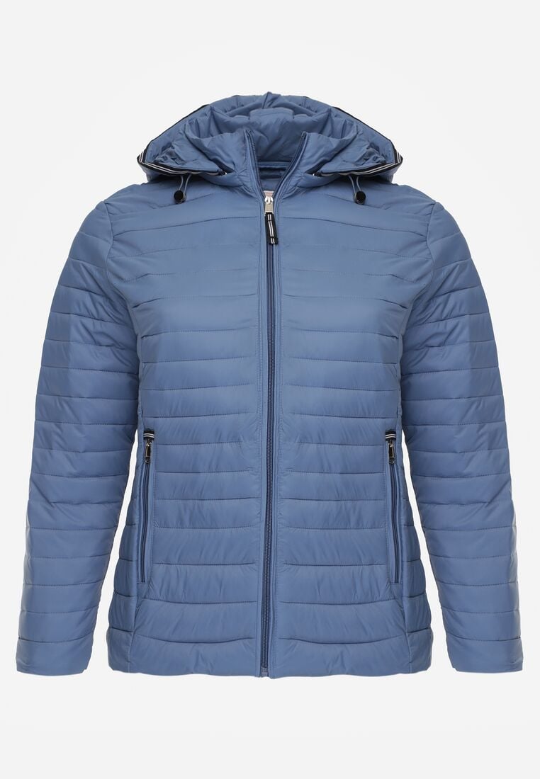 Niebieska Pikowana Kurtka Przejściowa z Odpinanym Kapturem Tidesse 6