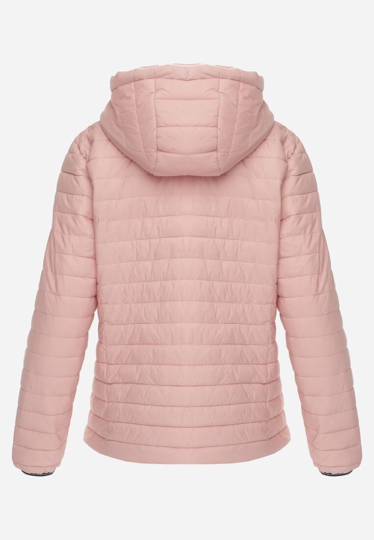 Różowa Kurtka Dwustronna Pikowana z Kapturem Azirane 3