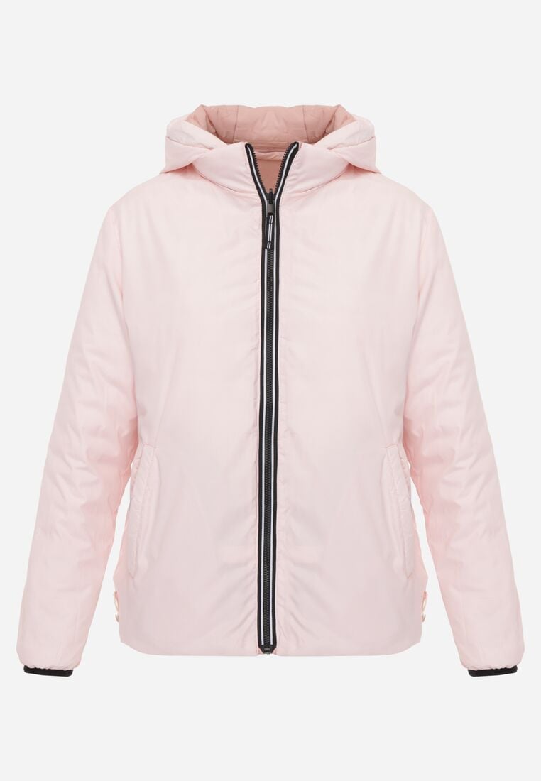 Różowa Kurtka Dwustronna Pikowana z Kapturem Azirane 2