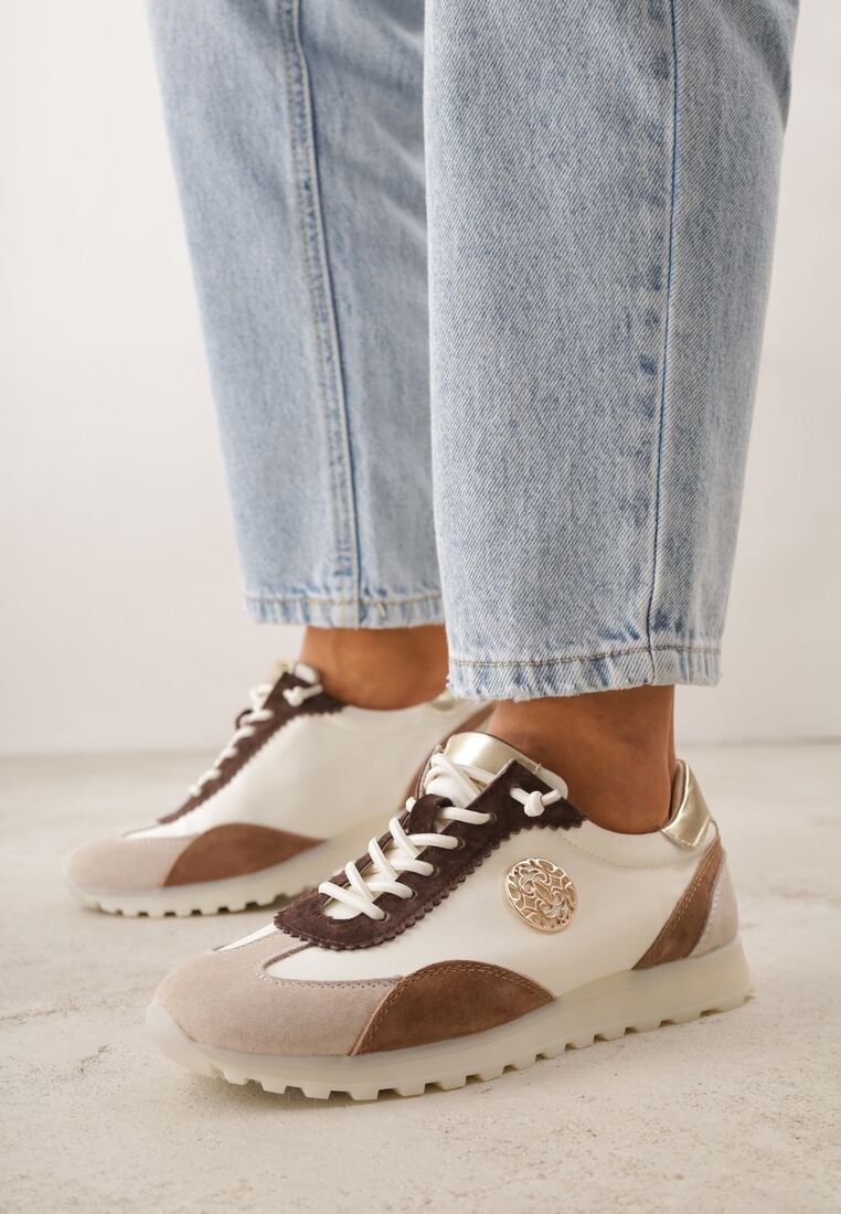Sneakers Bej cu auriu 1